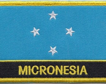 Micronesia Flag Rectangular Embroidered Patch