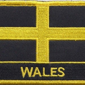 Wales St David's Cross Flag Rectangular Embroidered Patch