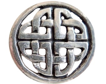 Celtic Sculptured Knot Pewter Pin Badge - Hand Made in Cornwall