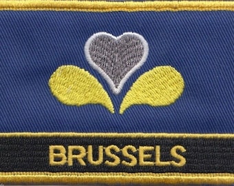 Brussels City Flag Rectangular Embroidered Patch