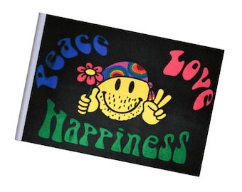 Hippy Peace Small Arts & Crafts Flag