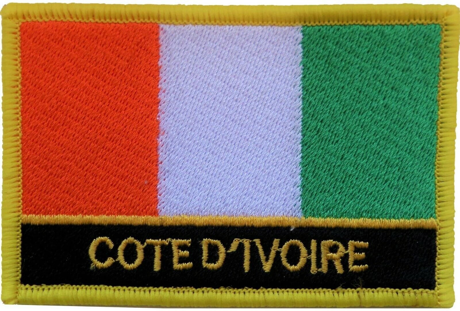 Patch Écusson Drapeau Côte D'Ivoire - Taille 5x8cm - Fixation Mâle Et Femelle Inclus