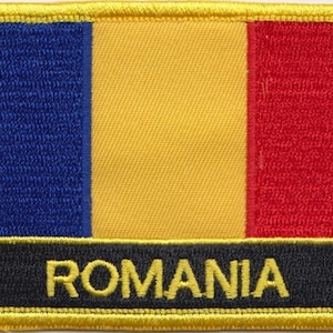Romania Flag Rectangular Embroidered Patch