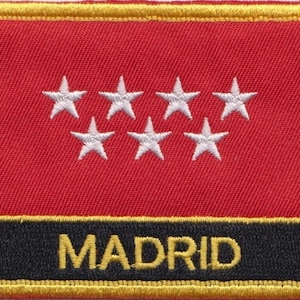 Madrid Flag Rectangular Embroidered Patch