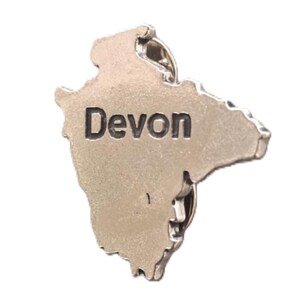 Devon County Map Pewter Pin Badge - Hand Made in Cornwall