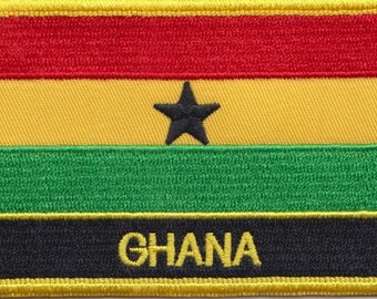 Ghana Flag Rectangular Embroidered Patch