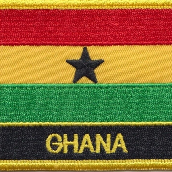 Ghana Flag Rectangular Embroidered Patch