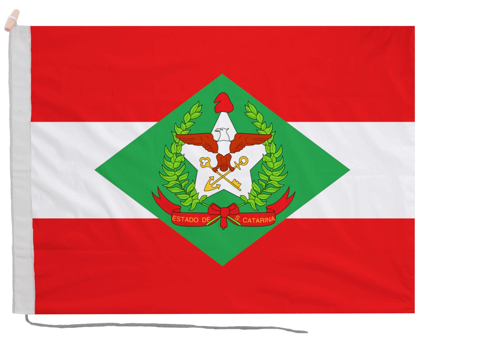 Santa Catarina Flag with Eyelets or Rope and Toggle - Hand Made in the UK