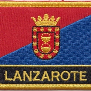 Lanzarote Canary Islands Flag Rectangular Embroidered Patch
