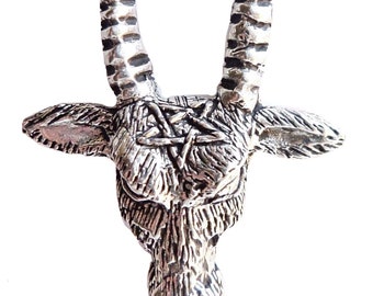 Baphomet Goat Head Occult Sabbatic Pewter Pin Badge - Met de hand gemaakt in Cornwall