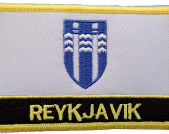 Reykjavík Iceland Flag Rectangular Embroidered Patch