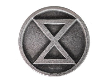 EXTINCTION REBELLION CLIMATE CHANGE GLOBAL WARMING BADGE...LARGE 55 mm DIAMETER EXTINCTION REBELLION CLIMATE CHANGE GLOBAL WARMING BADGE...LARGE 55 mm DIAMETER