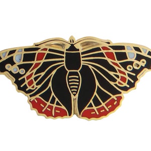 Red Admiral Butterfly Pin Badge