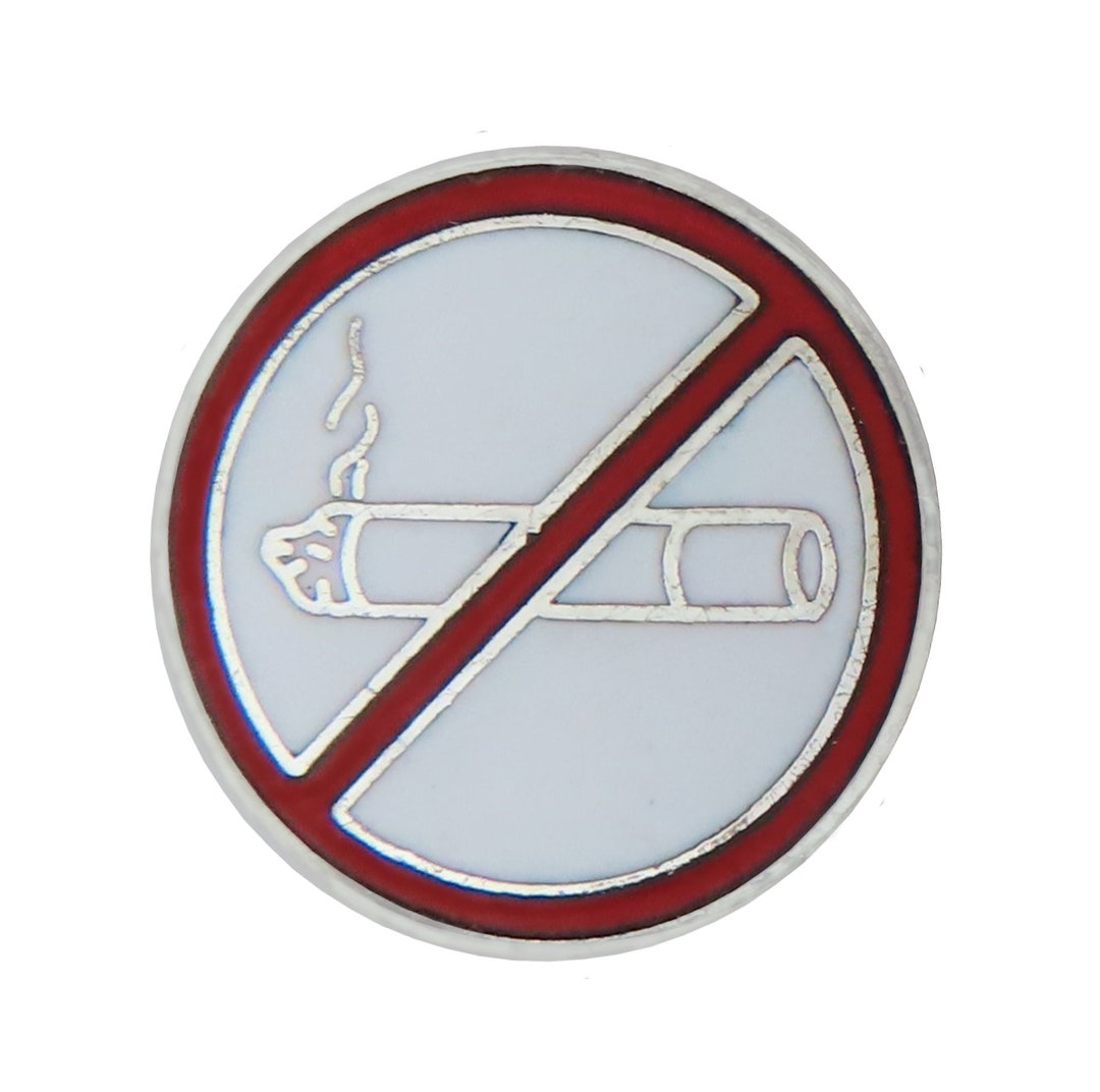 No Smoking Sign Pin Badge - Etsy