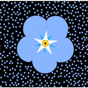 Alzheimer's Awareness Forget Me Not Flowers 5'x3' Flag