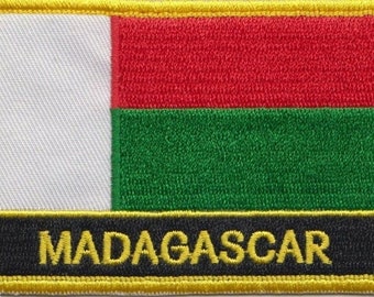 Madagascar Flag Rectangular Embroidered Patch