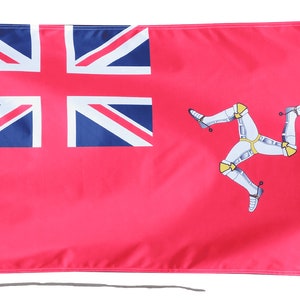 Isle of Man Civil Ensign Flag with Eyelets or Rope and Toggle - Hand Made in the UK