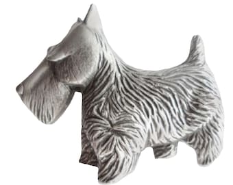Scottie Dog Scottish Terrier Pewter Brooch - Hand Made in the United Kingdom