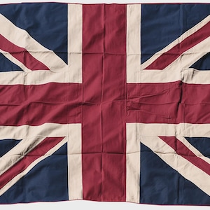 Union Jack Fully Sewn Aged Vintage Style Cotton Flag - 240cm x 180cm - 8 Eyelets