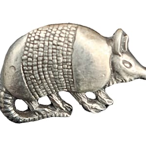 Armadillo Pewter Pin Badge Hand Made in The United Kingdom image 1