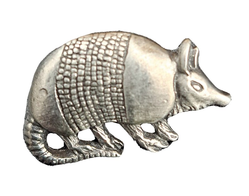 Armadillo Pewter Pin Badge Hand Made in The United Kingdom image 1