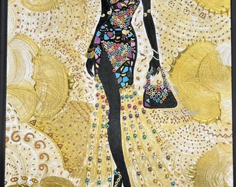 Illustration de mode africaine, élégance féminine  motifs ethniques et perles