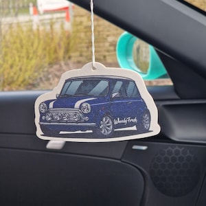 Blue Classic Mini Car Air Freshener: Automotive Gift