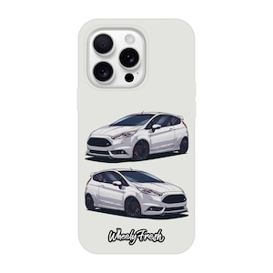 White MK7 Ford Fiesta - Clear Apple iPhone Phone Case - WheelyFresh