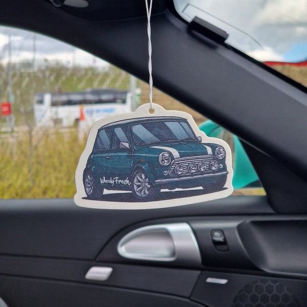 Classic Mini | Mini Cooper | Classic Car | Car Air Freshener | Car Gift Idea | Car Accessory | Green | WheelyFresh