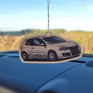 Golf | Volkswagen | GTI | MK5 Golf | Car Air Freshener | White | WheelyFresh | Car Gift | Car Accessory | Birthday Gift | Present Ideas