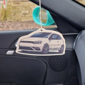 Polo | Volkswagen | GTI | Car Air Freshener | WheelyFresh | Car Gift | Car Accessory | Birthday Gift | White, Blue, Red & Black