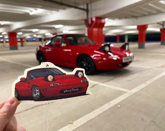 Red MX5 MK1 Air Freshener / Strawberry Fragrance