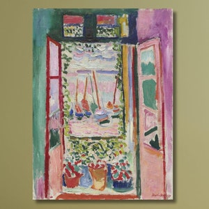 Henri Matisse Window Poster The Open Window Canvas  Henri Matisse The Open Window Wall Matisse Print above bed canvas Gift Christmas Gift