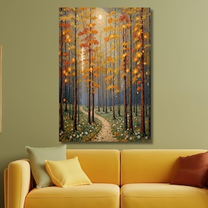 Herbstlaub Leinwand, Natur Wald Wand Kunst, Baum Poster, gelbe Herbst Blätter, Leinwand Wand Kunst, Blätter Poster, Herbst Baum, Sommer Wand Dekor
