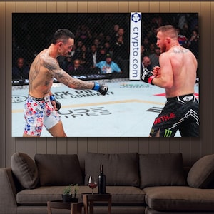 Max Holloway KO of Justin Gaethje UFC Wall Art, Holloway Poster,Gym Wall Decor,Fitness Art,UFC Poster,Kick Box Poster Gift Christmas Gift