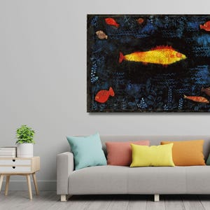 Paul Klee Golden fish Canvas Wall Art Paul Klee Canvas Print Castle and Sun Canvas Artworks Paul Klee Castle Paint Canvas Christmas Gift