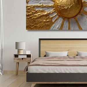 3D Sunshine Geometric print Sunrise Reclaimed Wood Wall Décor Boho full sun Large Wood Wall hanging sun beams above bed Christmas Gift