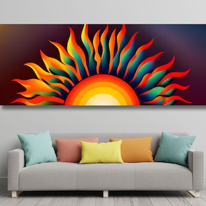 Panoramic Sunrise Wood Wall Art Above Bed Decor Canvas Wooden Long Sunshine Bedroom Wall hanging setting sun rising sun Christmas Gift
