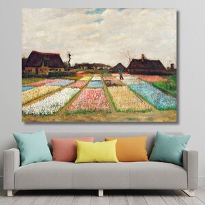 Vincent Van Gogh Flower Beds in Holland (1883) by Van Gogh Canvas Wall Art Van Gogh Flower Beds Canvas Wall Art Holland Art Christmas Gift