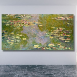 Claude Monet Water Lilies (1919) by Canvas design print Wall Still Life Claude Monet&#39;s Canvas Poster Claude Monet Design Christmas Gift