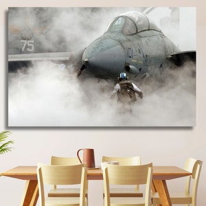 F-14 Tomcat Fighter Jet Canvas ,F-14 Military Plane Pattern Poster,Combat Aircraft Pattern Canvas headboard canvas Christmas Gift