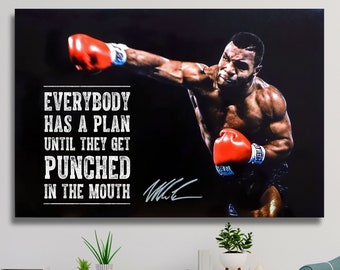 CANVAS WALL DESIGN Mike Tyson Canvas Wall Poster Boxing Canvas Wall Art,Home Decor,Gym Mike Tyson Poster,Mike Tyson Canvas Mother's Day Gift