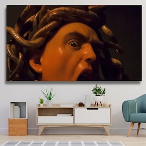 DESIGN DA PARETE SU TELA Medusa di Michelangelo Merisi da Caravaggio Poster su carta pregiata o tela Medusa Wall Art Arazzo Decorazione da parete estiva