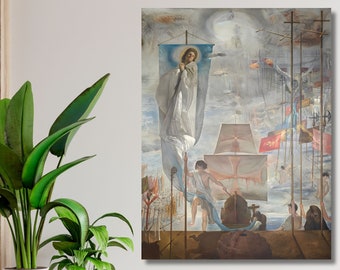 CANVAS WALL DESIGN Salvador Dali Canvas Wall ,Salvador Dali The Discovery of America by Christopher Columbus Art Print, Mother's Day Gift