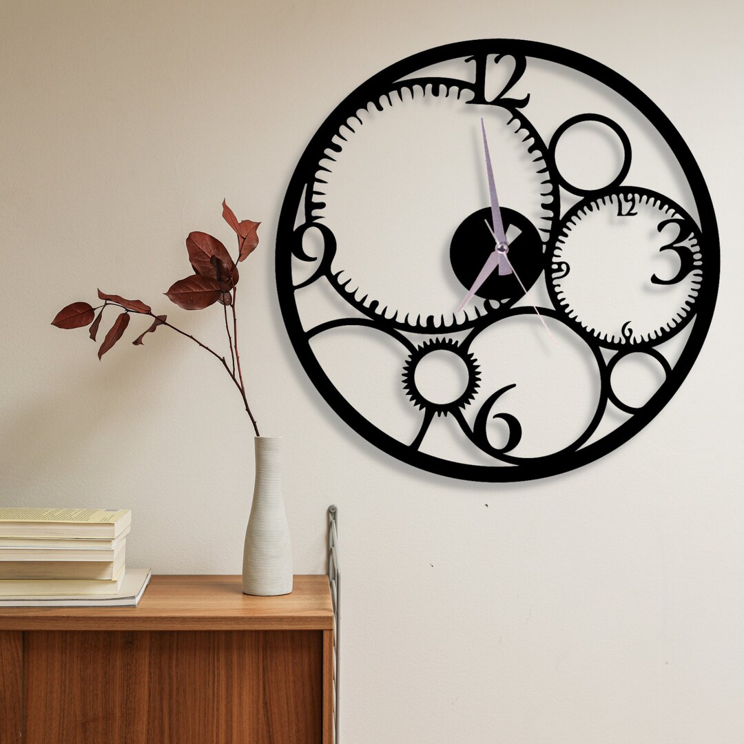 Gear Wheel Metal Wall Clock Modern Metal Clock Industrial - Etsy