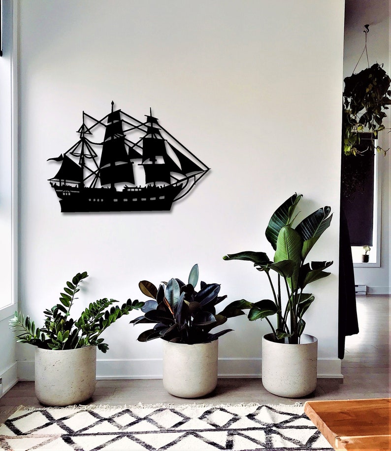 Ship Wall Décor Metal Pirate Ship Wall Art Metal Vintage Ship Etsy