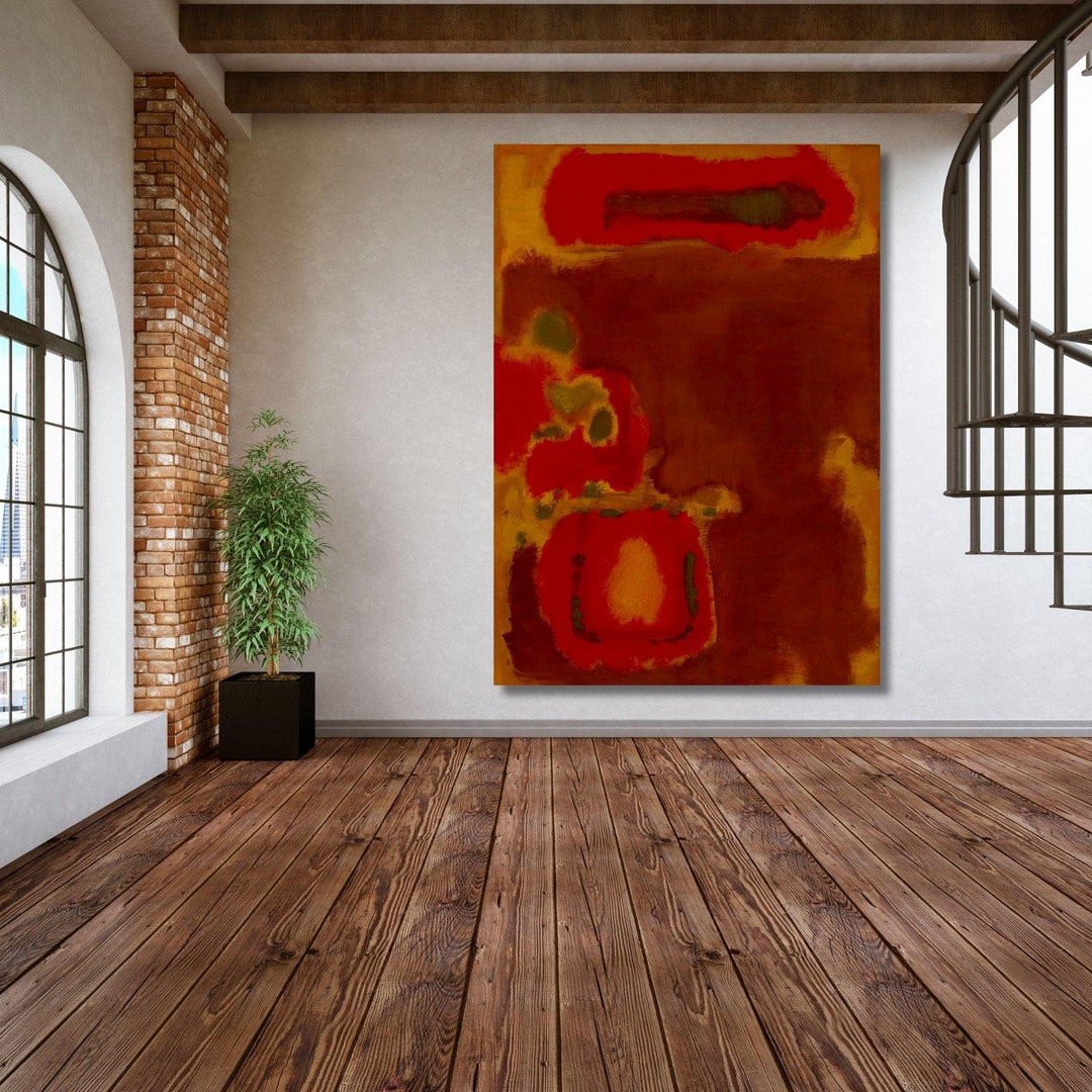 Mark Rothko Red Boho Canvas Design Rothko Style Poster Reproduction ...