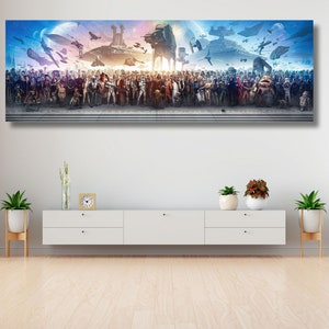 150 Movie Character Panorama Canvas Print: Blockbuster Film Art
