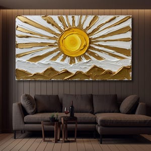 3D Sunshine Geometric print Sunrise Reclaimed Wood Wall Décor Boho full sun Large Wood Wall hanging sun beams above bed Christmas Gift