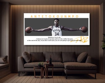 Giannis Poster Giannis Antetokounmpo Canvas Wall Art Motivational Hype For Basketball Lover Wings Ready To Hang Canvas ART Christmas Gift